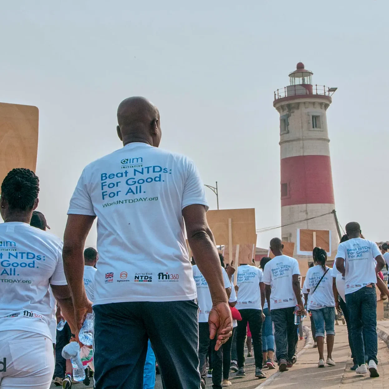 GrowthAid joins national partners in a community march to raise awareness on Neglected Tropical Diseases (NTDs). Community members and GrowthAid partners participating in a march to raise awareness on Neglected Tropical Diseases in Ghana.
